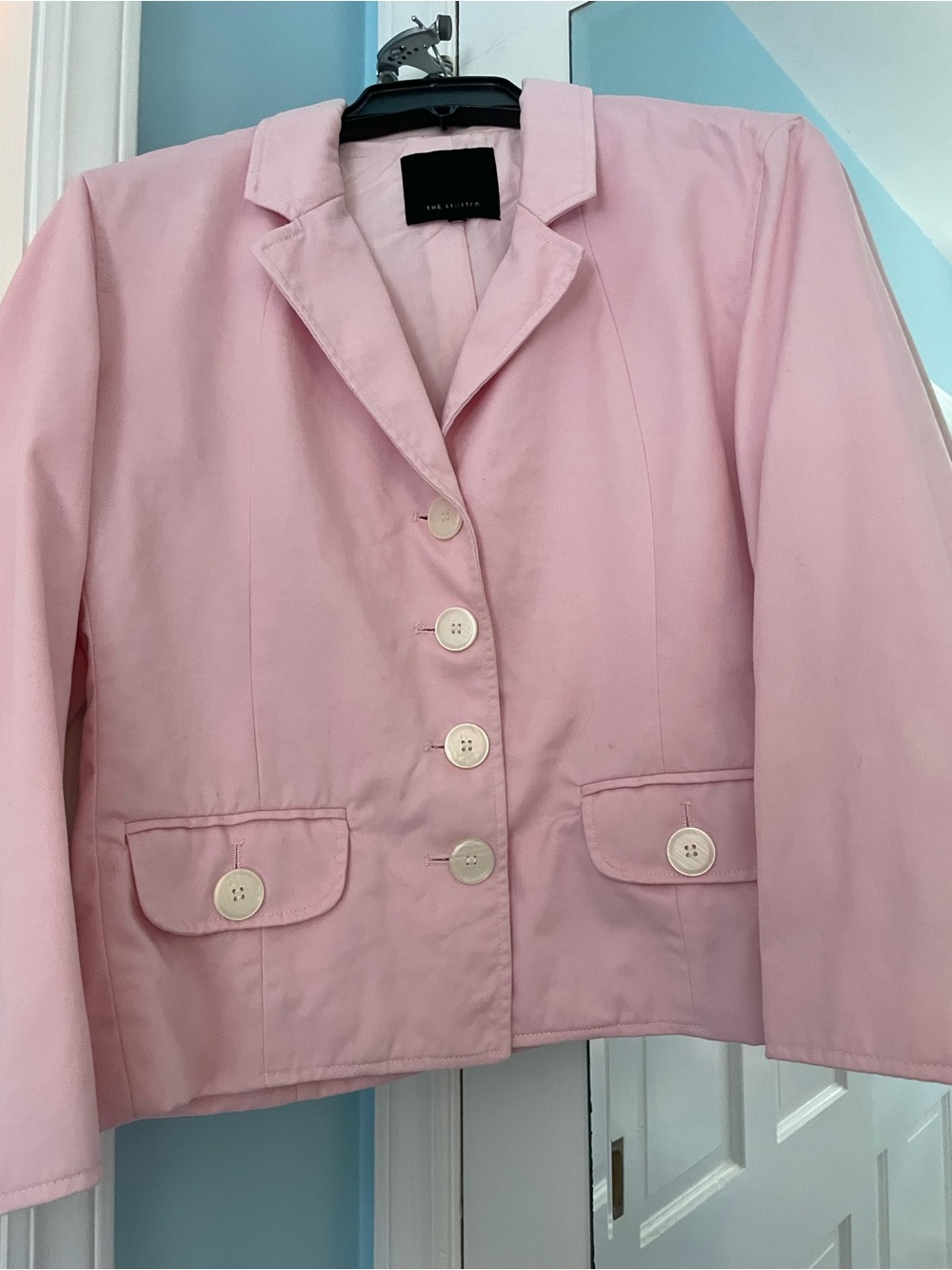 The Limited Pastel Pink Single-Breasted Two Pocket Blazer